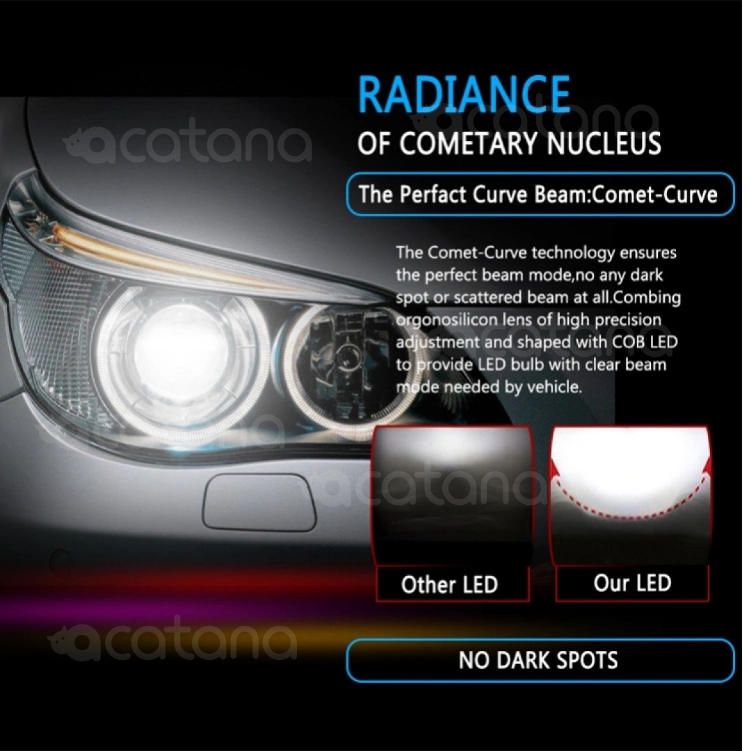 C6 White LED Headlight H7 Globes Car Bulbs Hight Low Beam 7600LM image-6