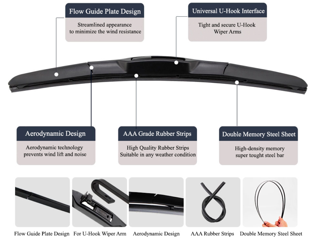 Hybrid Wiper Blades fit Subaru Liberty 6 Gen 2014 - 2023, Twin Kit