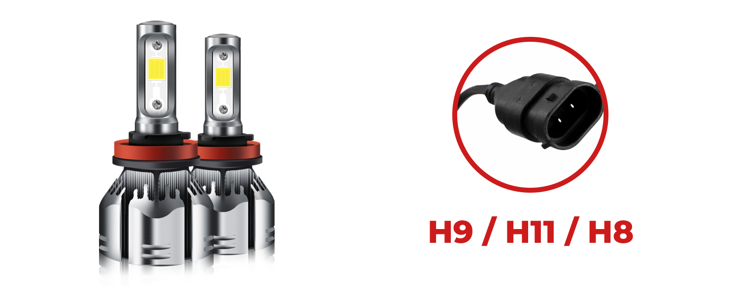conversion kit R11 LED Headlight Globes Kit H11 H9 H8 Conversion Bulb