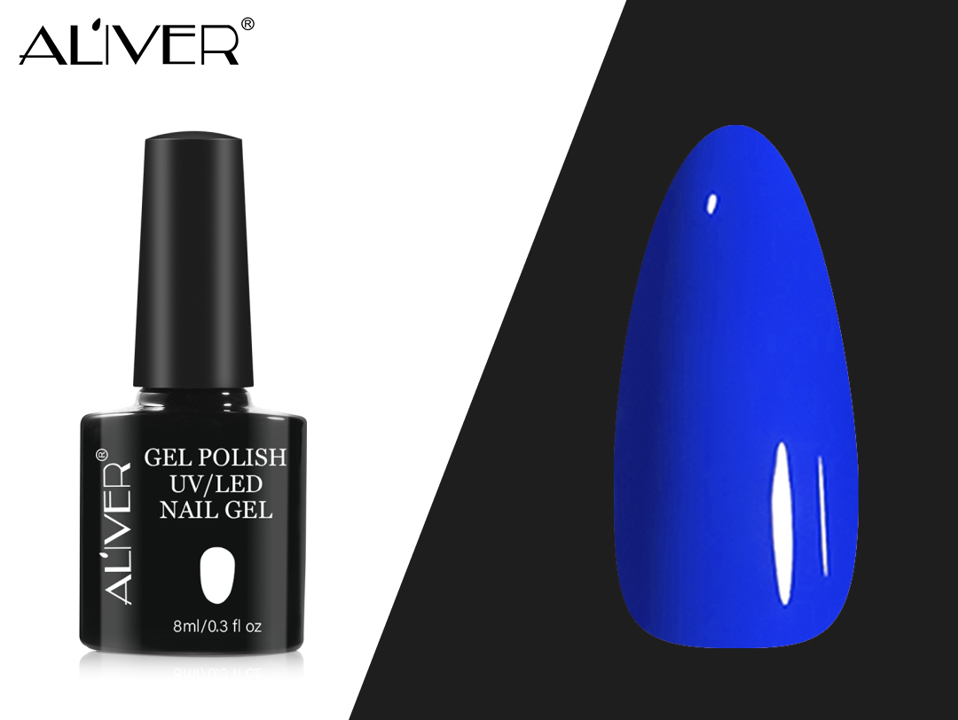 Aliver Color Gel Nail Polish Art Lacquer Manicure No Wipe Top Base Coat 8ml UV