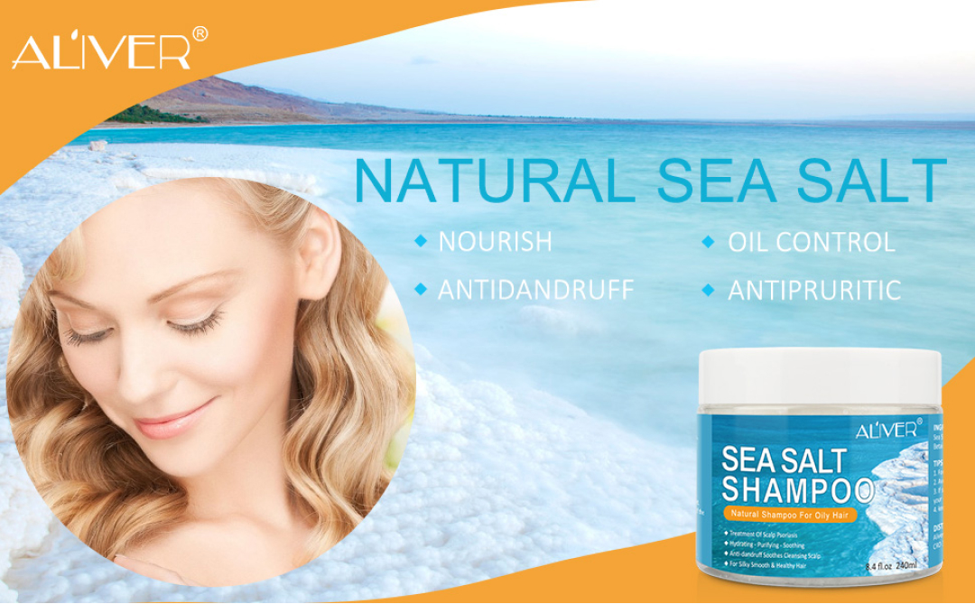 Natural Sea Salt Anti-Dandruff Shampoo Treatment Dry Itchy Scalp Psoriasis Head 
