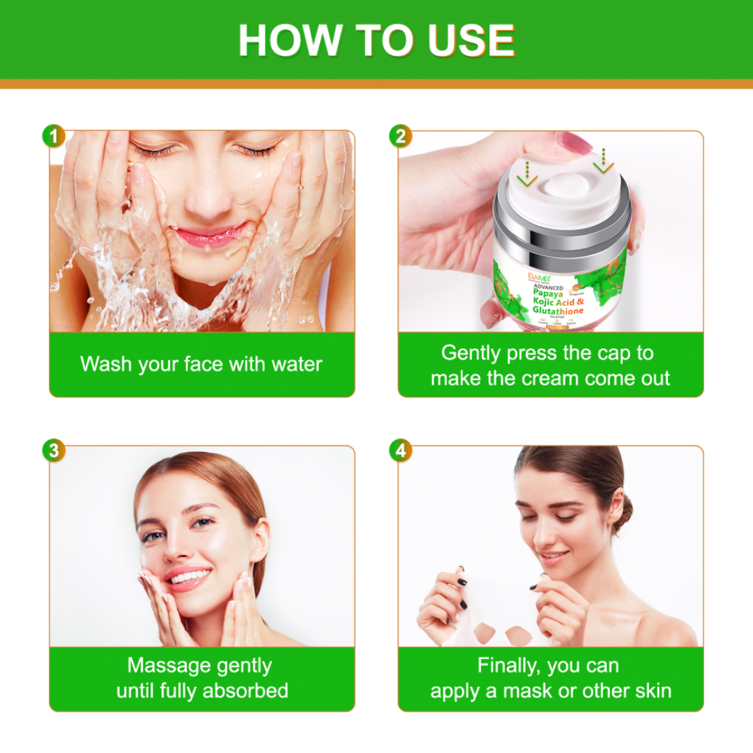 How to use Elaimei Kojic Acid Glutathione Face Cream 