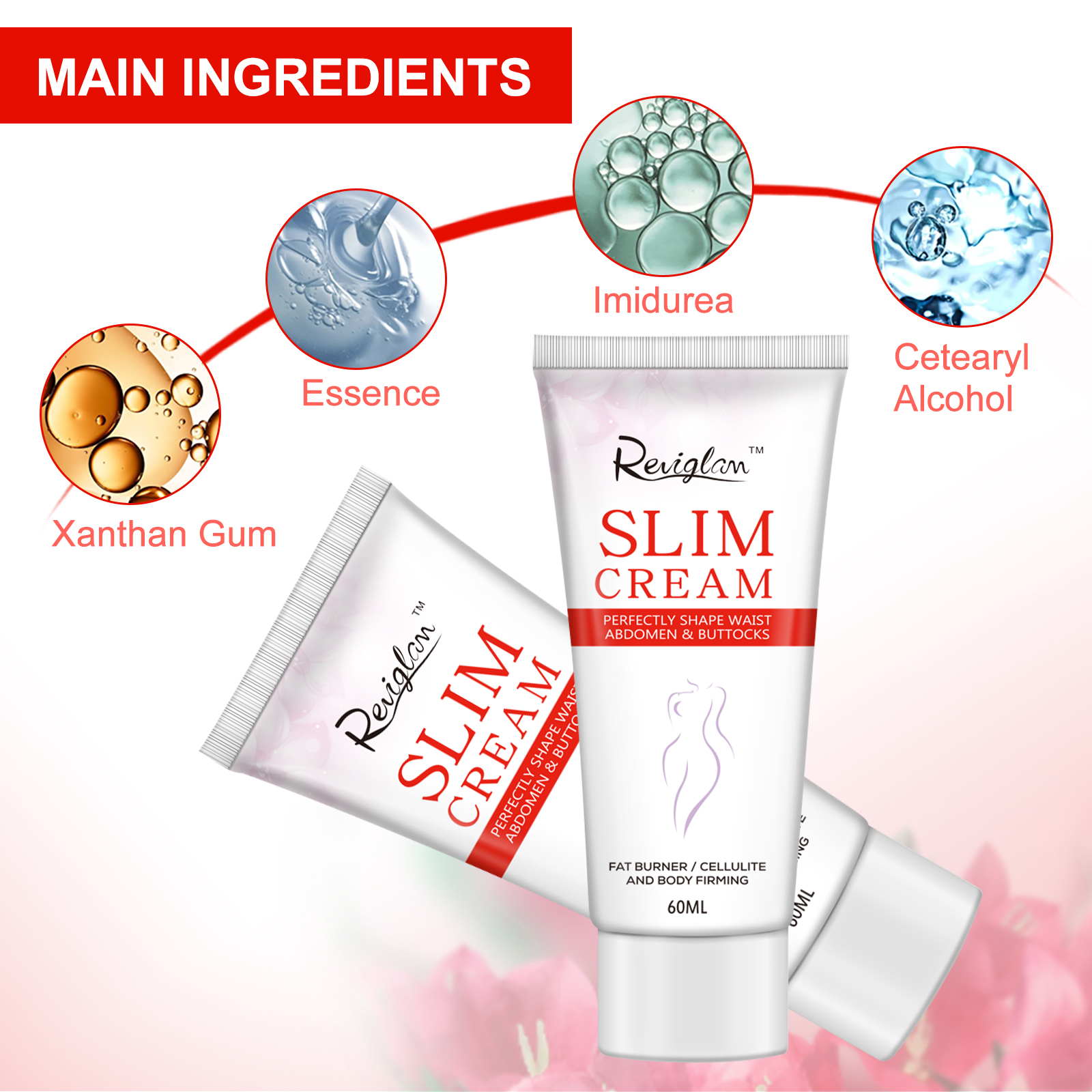 Reviglam Effective Slimming Body Cream Weight Loss Fat Burner Cellulite Removal Full Firming Shape Shaping Waist Abdomen and Buttocks