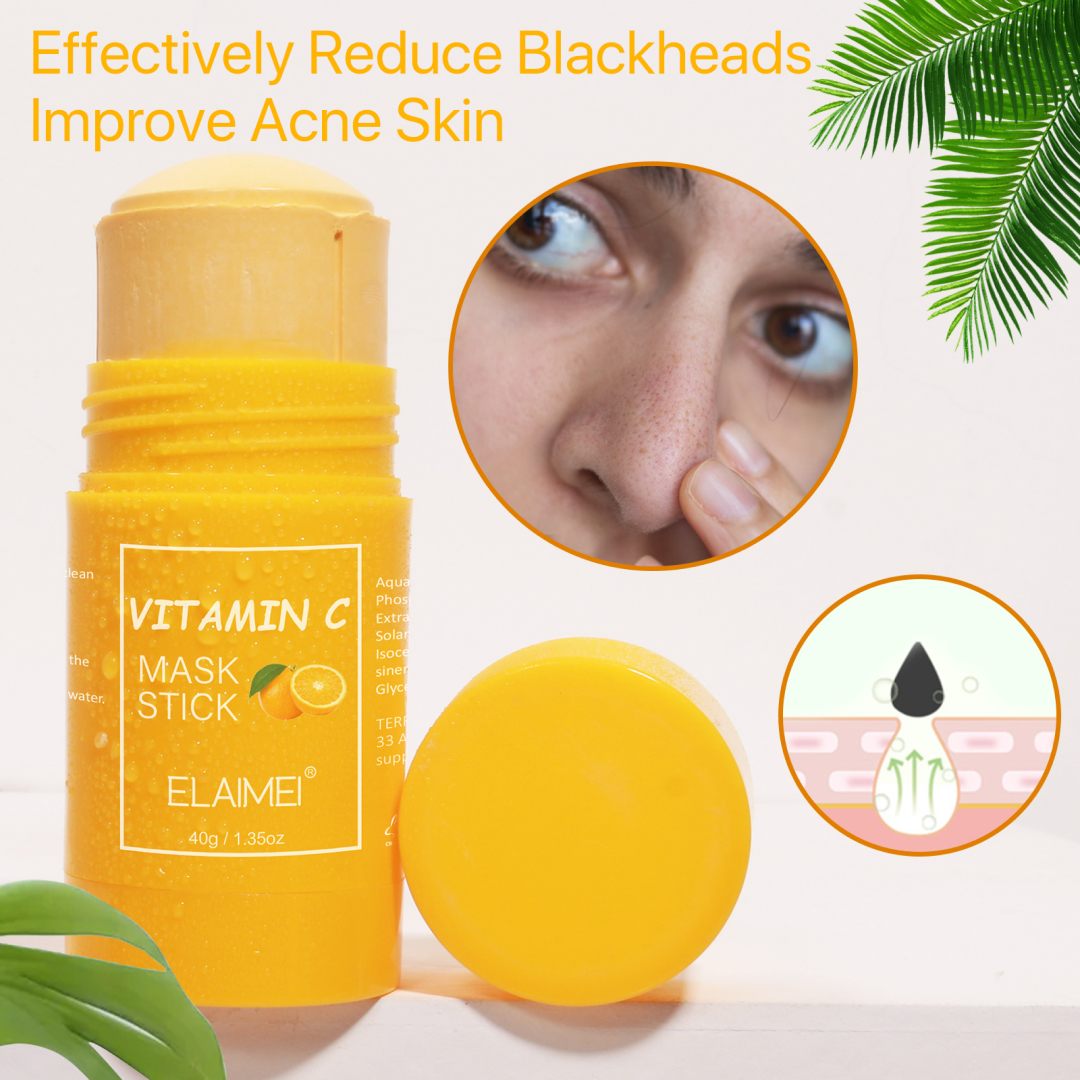 Elaimei Purifying Clay Stick Mask Oil Control Anti-Acne Vitamin C Solid Fine Skin Acne