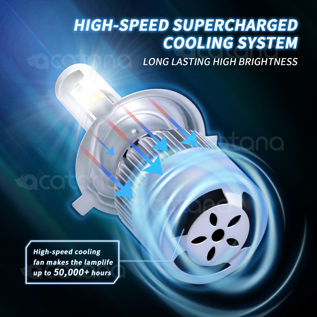 C6 White LED Headlight H7 Globes Car Bulbs Hight Low Beam 7600LM image-7