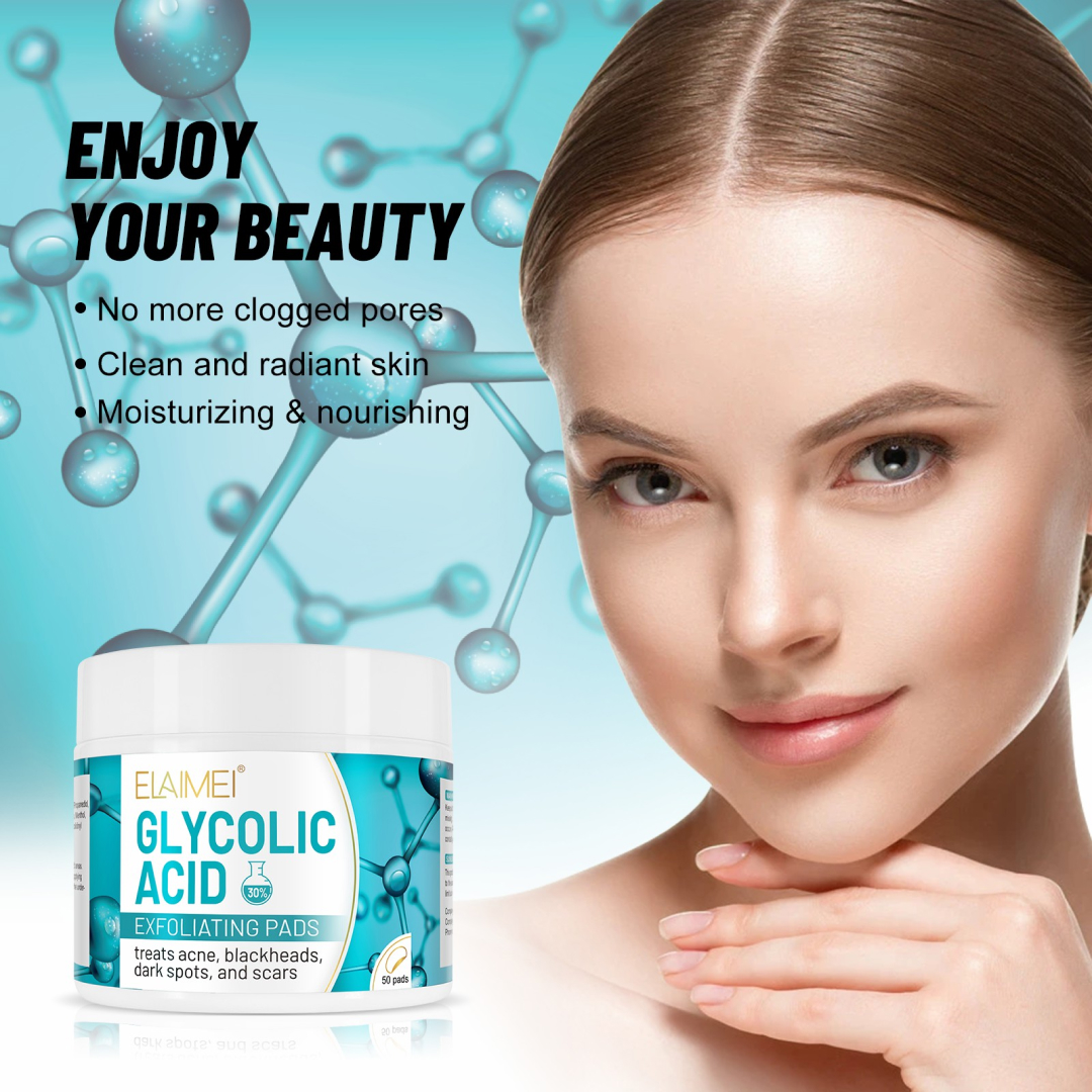 30% Glycolic Acid Pads Resurfacing Pads Face Body Vitamins Exfoliates Surface Skin