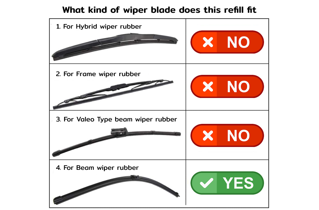 22" + 15" Wiper Blade Refills for Hyundai Getz TB 2006 2007 2008 2009