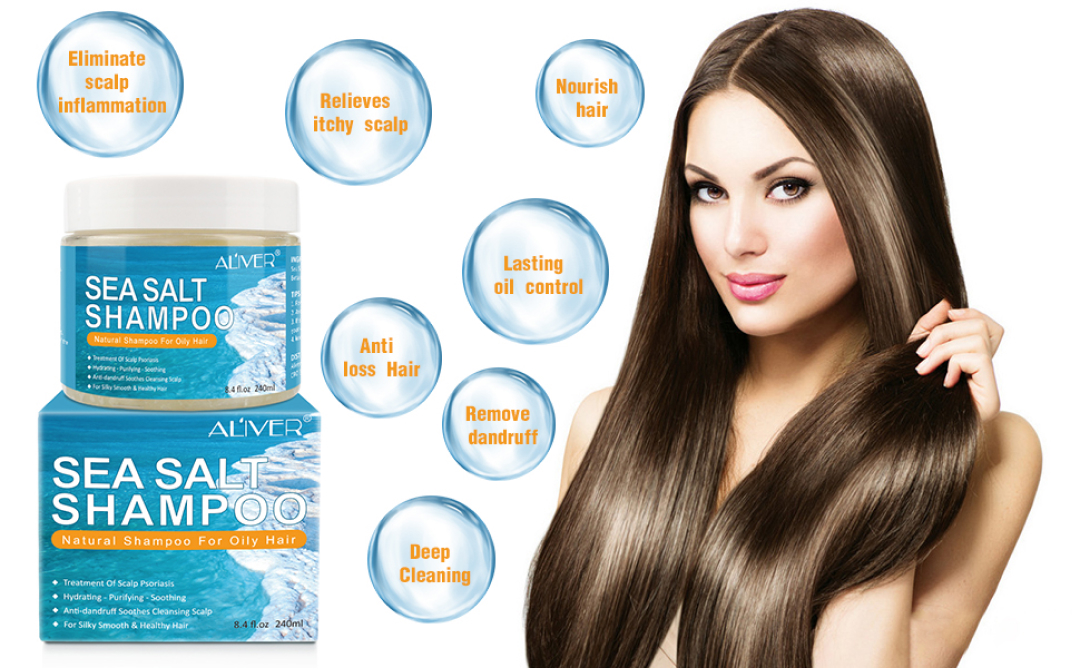 Natural Sea Salt Anti-Dandruff Shampoo Treatment Dry Itchy Scalp Psoriasis Head 