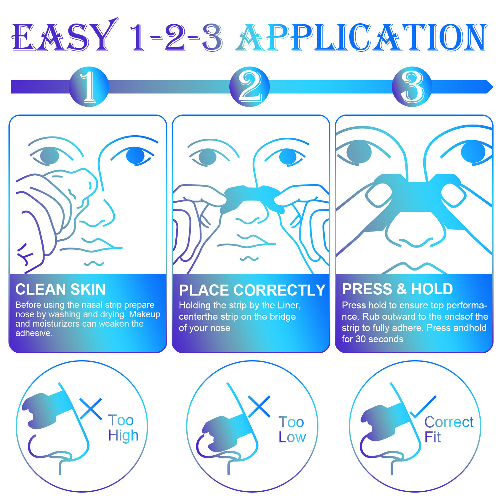 Elaimei 80pcs Nasal Strip Breath Way Right Stop Snoring Easier Clear Breathe Better Nose Strips Anti Snore