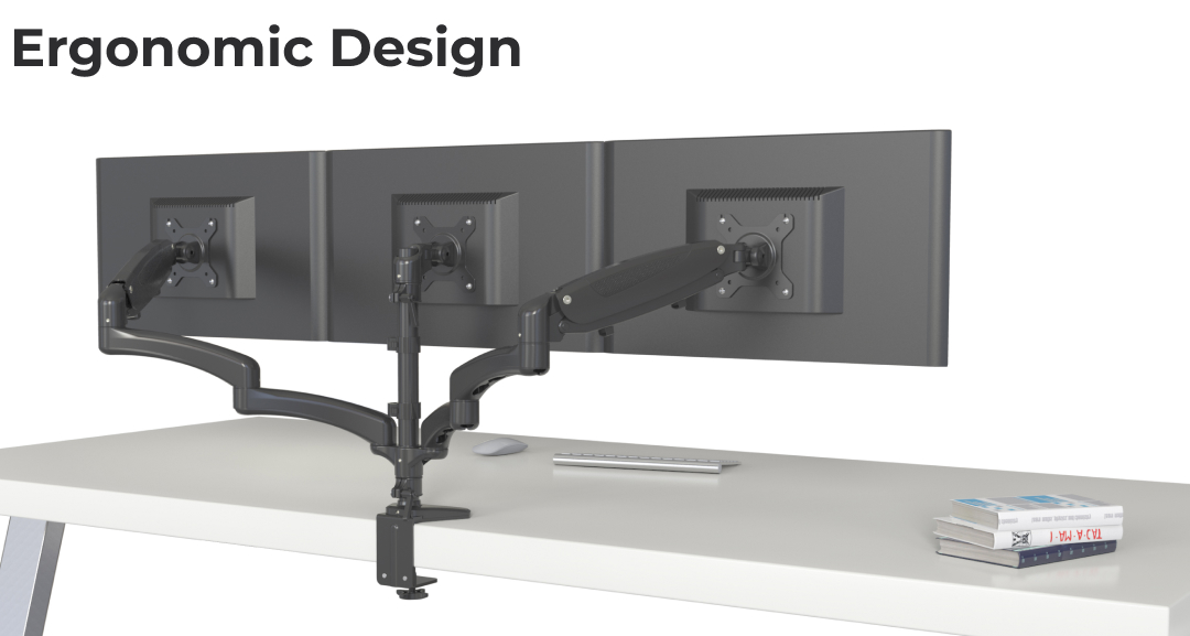 Acatana Triple Monitor Desk Mount Stand 3 Arm Computer Screen Holder Articulating up to 13 - 32" 8kg ACA-GM135D