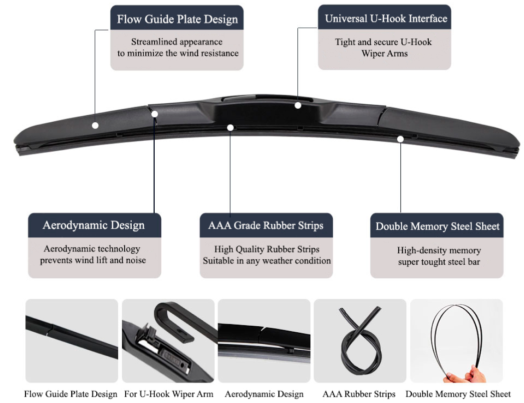 Hybrid Wiper Blades fit FPV GT BA BF 2003 - 2008, Twin Kit