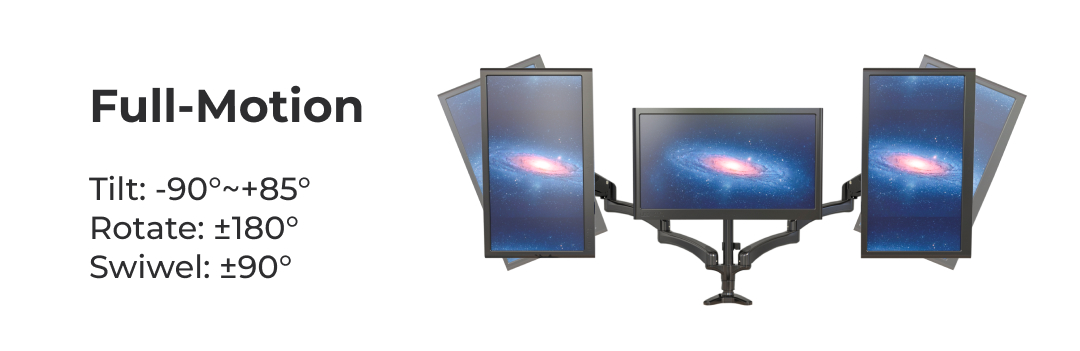 Acatana Triple Monitor Desk Mount Stand 3 Arm Computer Screen Holder Articulating up to 13 - 32" 8kg ACA-GM135D