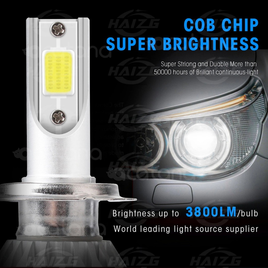 C6 White LED Headlight H7 Globes Car Bulbs Hight Low Beam 7600LM image-5