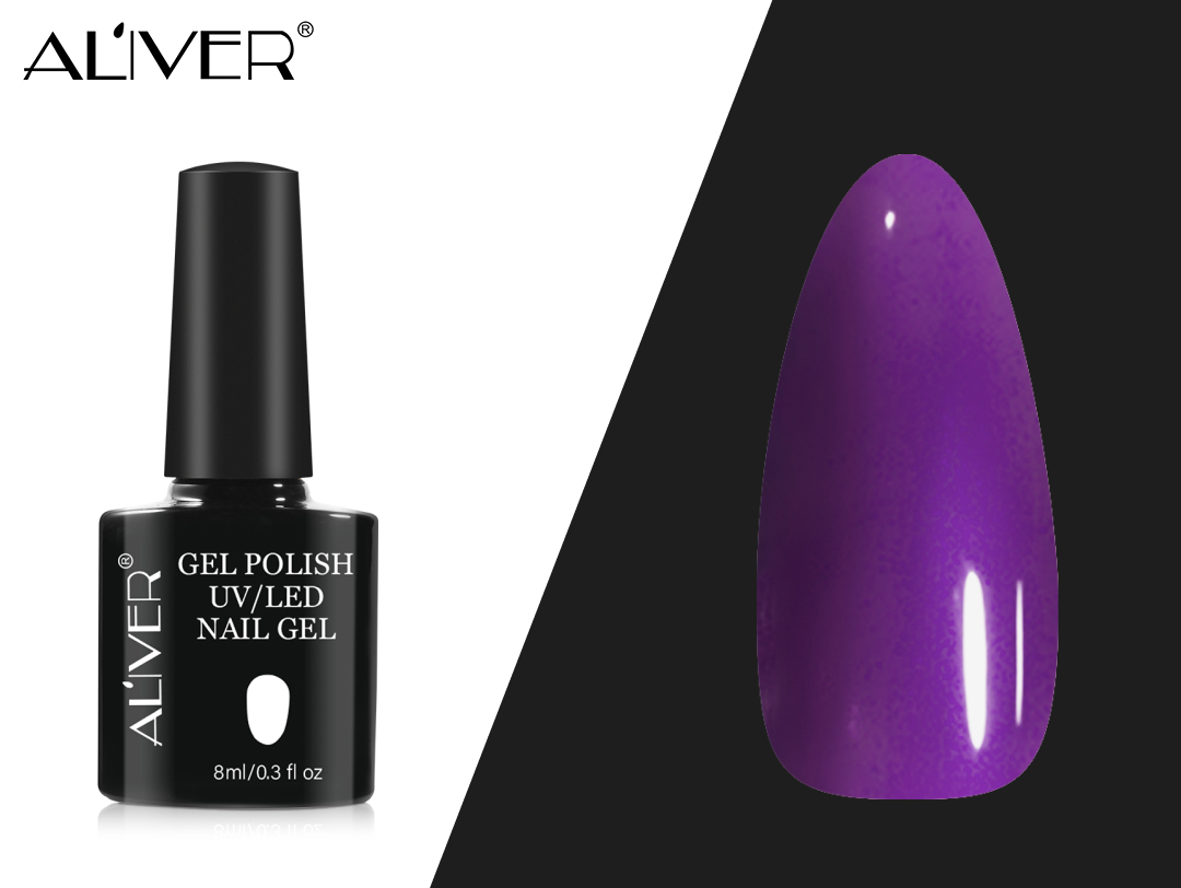 Aliver Color Gel Nail Polish Art Lacquer Manicure No Wipe Top Base Coat 8ml UV