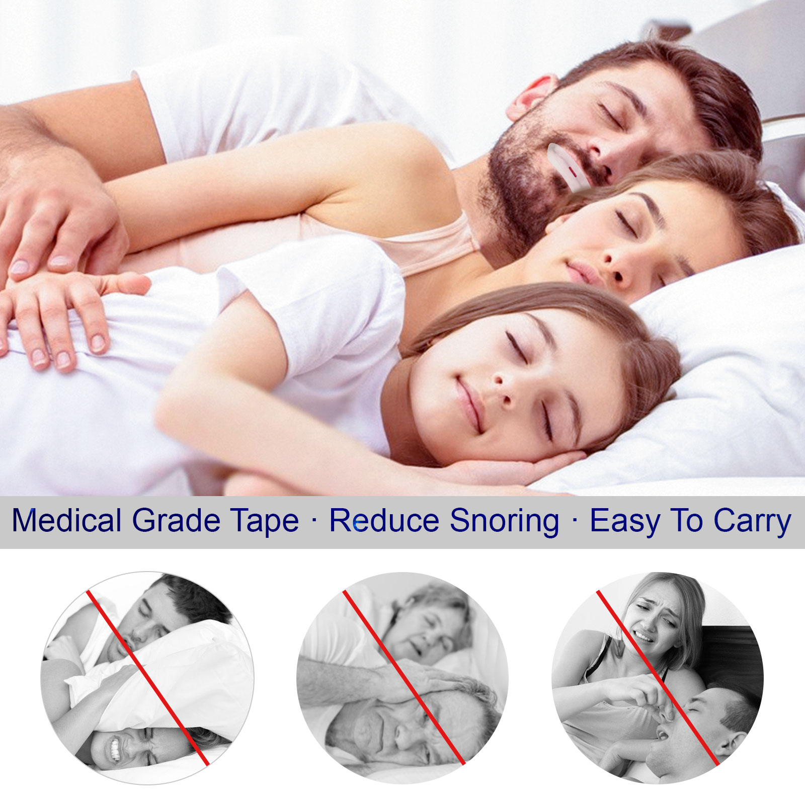 ValleyLux Anti Snoring Sleep Strips Gentle Mouth Tape for Nose Breathing Low Loud Snoring Relief 90 pcs