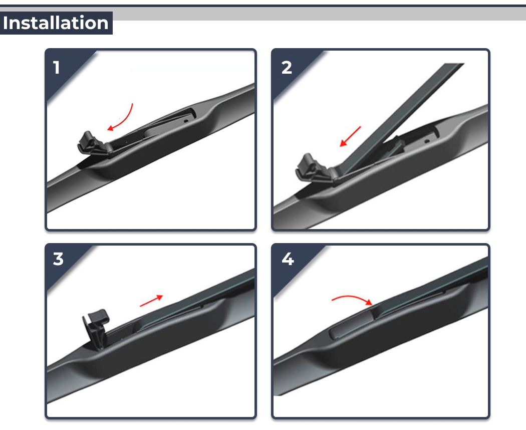 How to easily install 907 Hybrid Wiper Blades fits Mitsubishi Lancer Evolution 2001 - 2007
