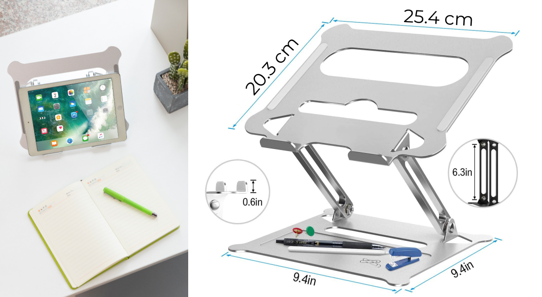 Foldable Laptop Stand Notebook Portable 11-17' Aluminium Adjustable Desk Holder