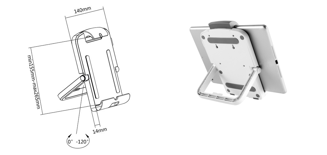 Acatana ACA-PAD10-03 | Tablet Stand Holder Reader Mount Universal | Magnetic, VESA adapter,  fits 7