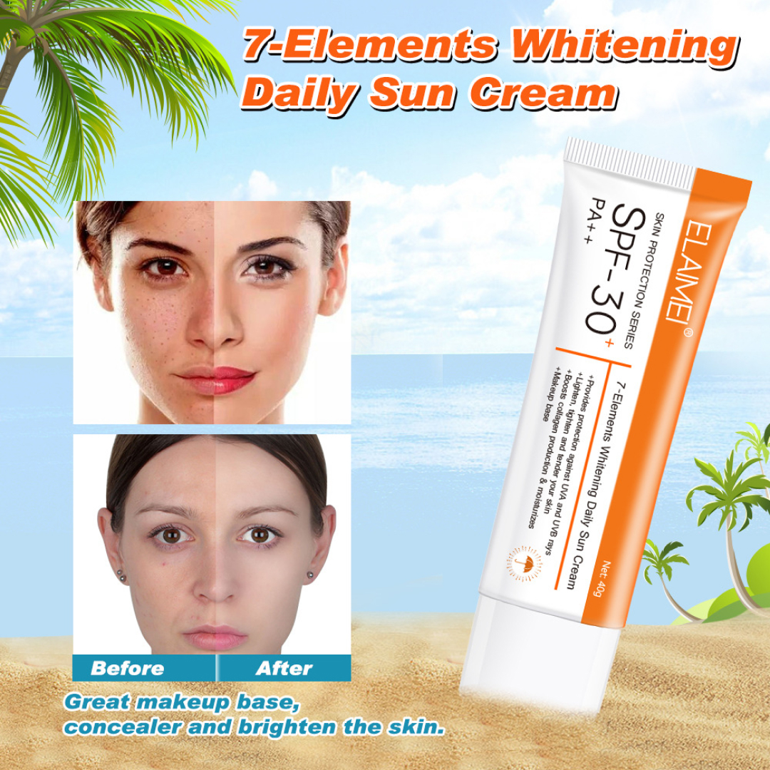 Elaimei UV Sunscreen SPF 30 PA++ Sunblock Sun Water Resistant Broad Spectrum Facial Body Skin Beach Defense 40g