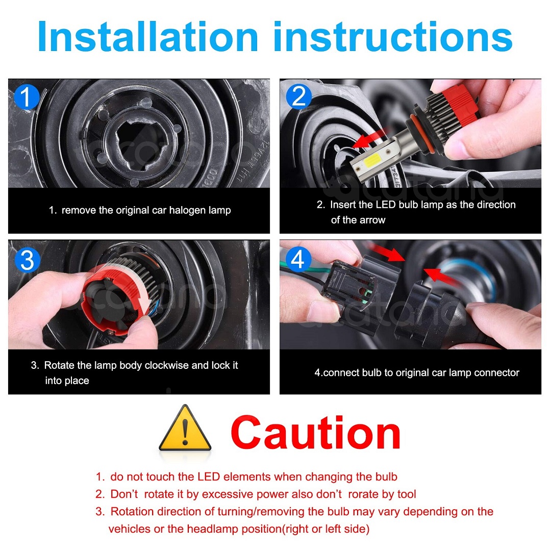 How to installation Buy R11 Car LED Headlight Kit H4 HB2 9003 