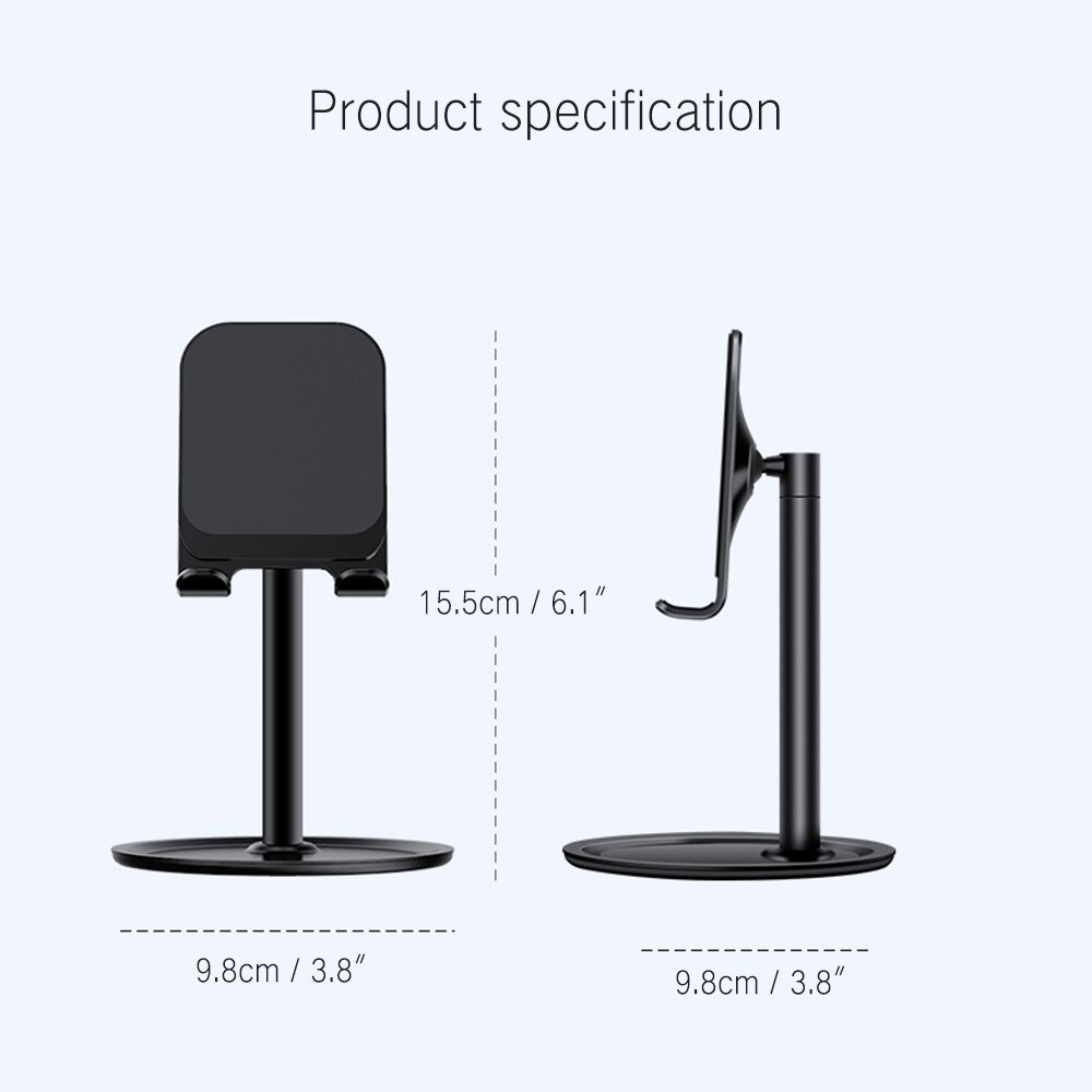 Universal Black Desk Stand Holder Bracket For Mobile Phone Tilt Adjustable