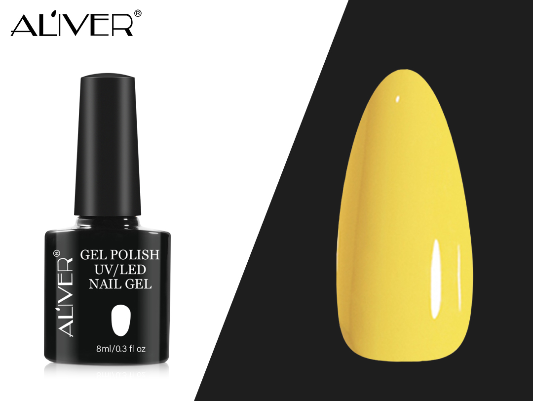 Aliver Color Gel Nail Polish Art Lacquer Manicure No Wipe Top Base Coat 8ml UV