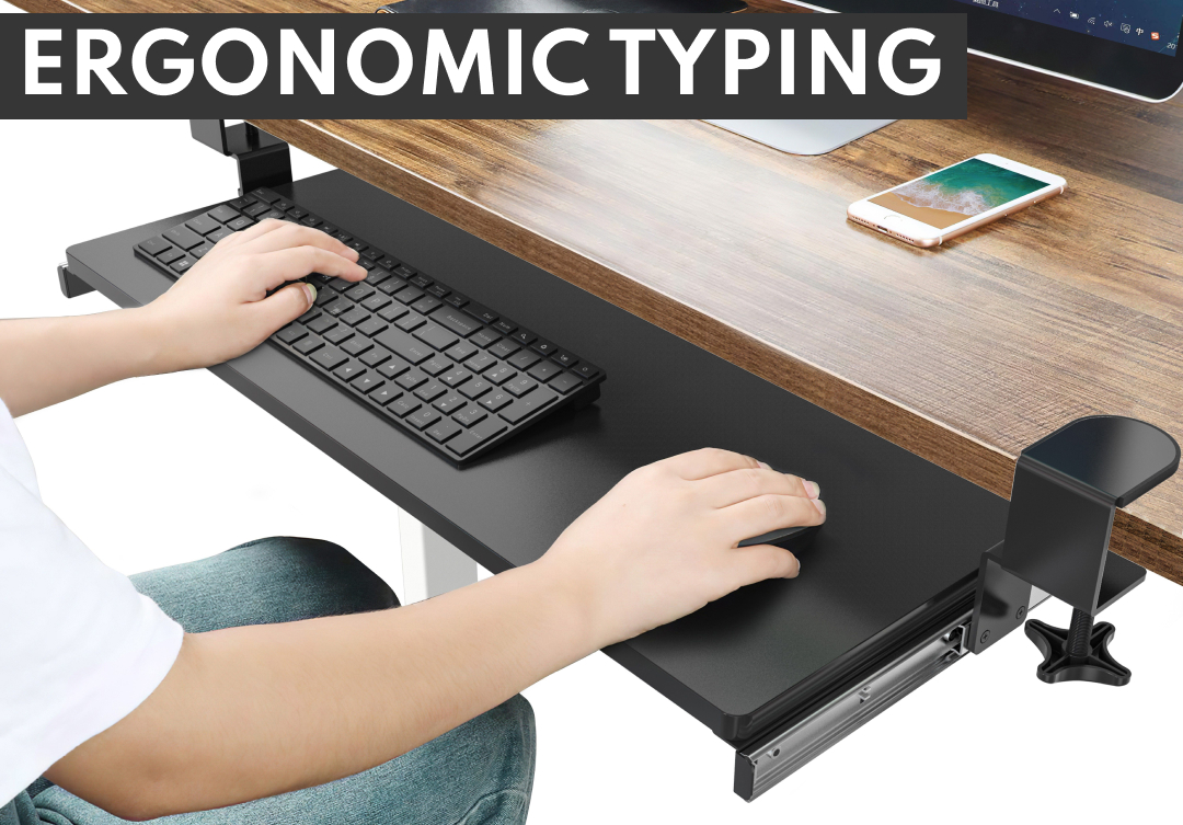 Underdesk Keyboard Drawer - 4 Height Adjustments, No Assembly, Fits Most Desks