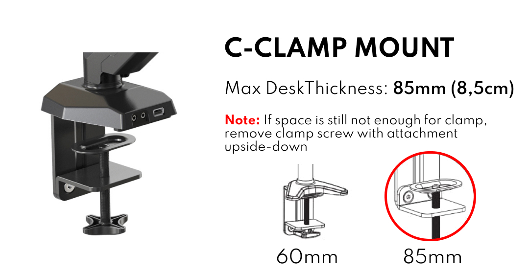 Stand Bracket Monitor Mount Arm + Laptop Tray Holder Adapter LCD Screen Desktop 