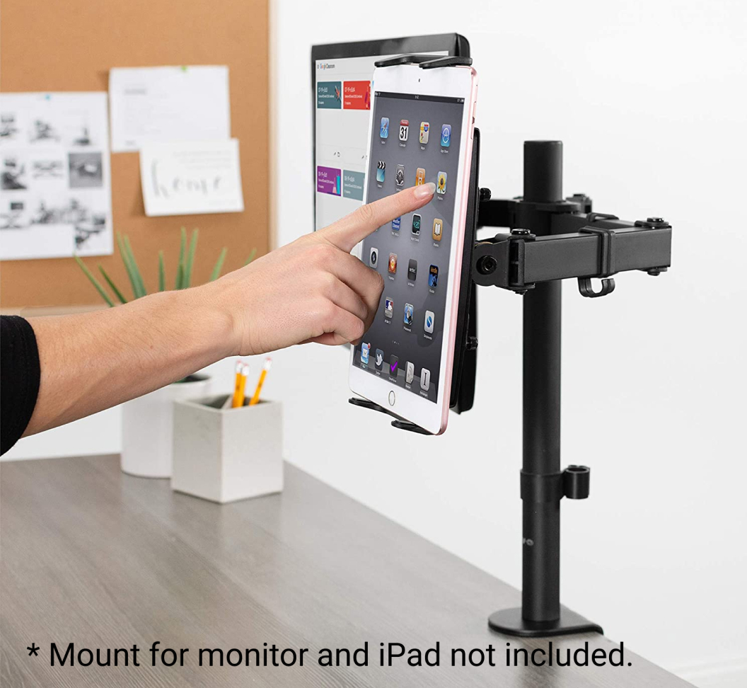  Vision Mounts VM-A69 | VESA Tablet Mount Adapter Universal Connector Adjustable Holder for Monitor Stand Arms fits iPad, Samsung 