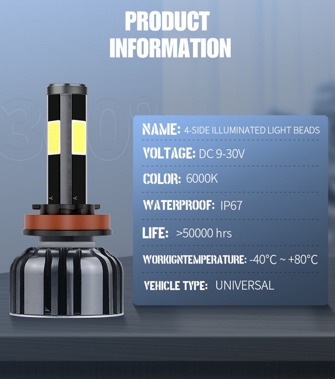 ABOUT INFORMATION X4S LED Headlight H4 HB2 9003