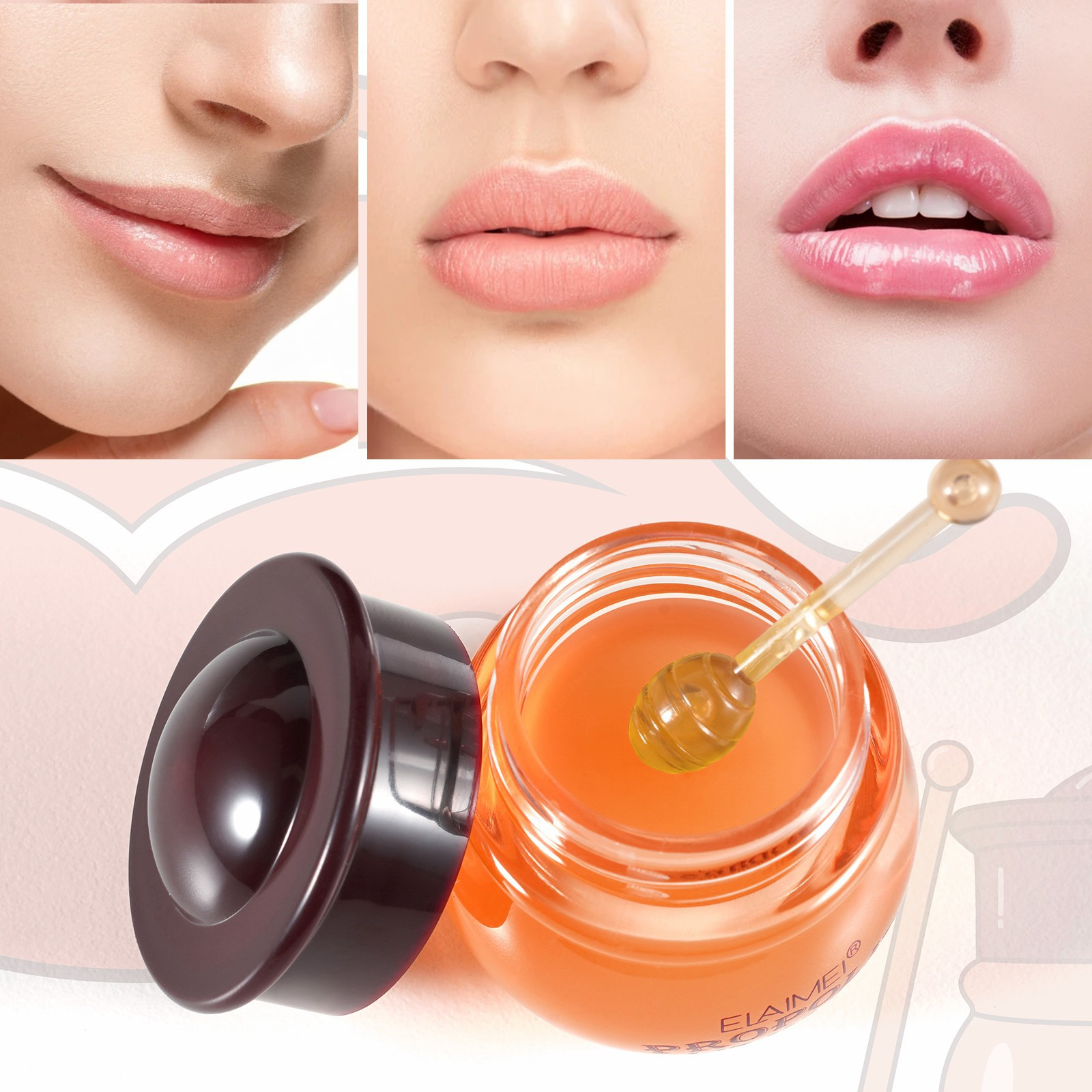 Elaimei Lip Plumper Lip Mask Gloss Moisturizing Repair Care Sleeping Dry Crack Lips Lines Hydrating Scrub Day And Night