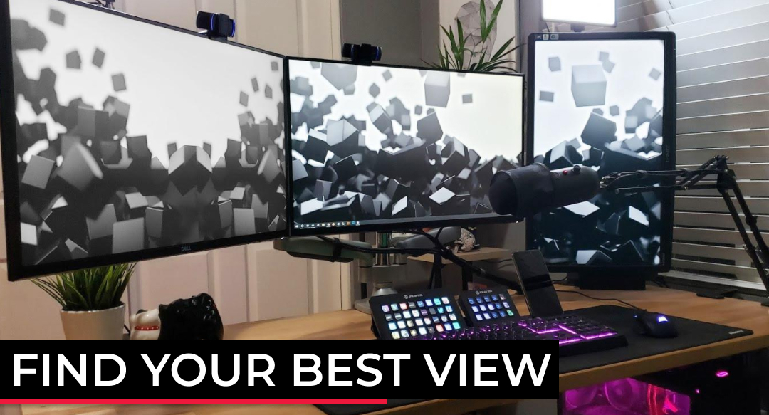 Acatana Triple Monitor Desk Mount Stand 3 Arm Computer Screen Holder Articulating up to 13 - 32" 8kg ACA-GM135D