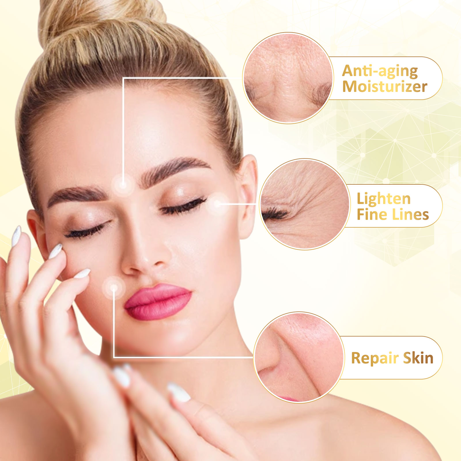 Ifudoit Anti-Aging Facial 20% Vitamin C Cream Face Moisturizer Retinol Wrinkle Skin Care Hydrating Repair Reduce Fine Line Hyaluronic Acid