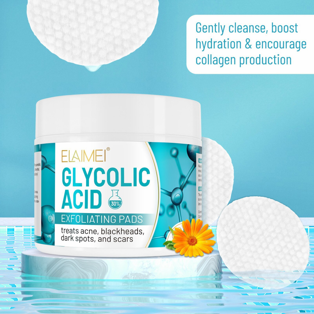 30% Glycolic Acid Pads Resurfacing Pads Face Body Vitamins Exfoliates Surface Skin