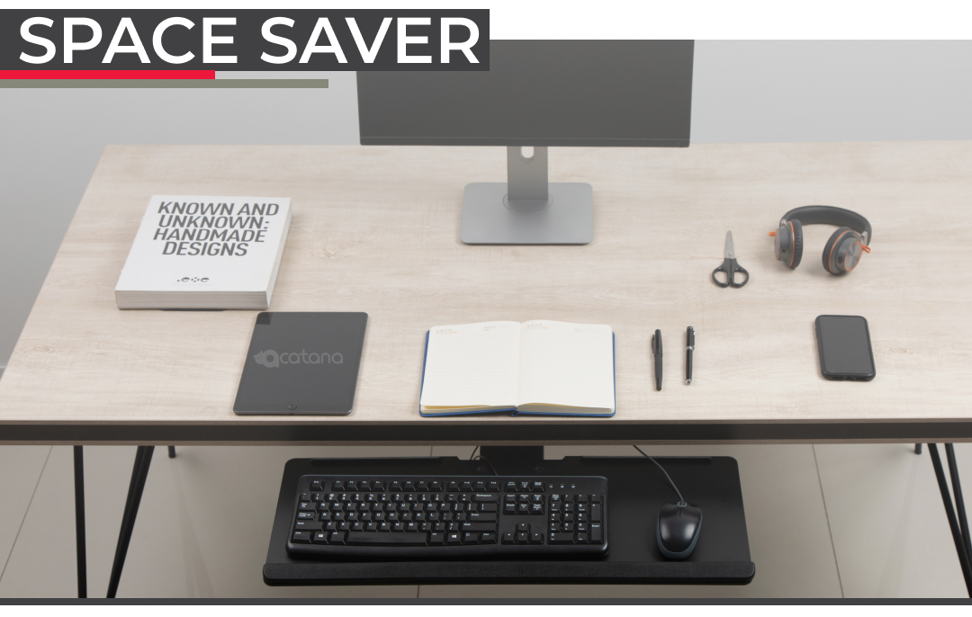 Underdesk Keyboard Tray Drawer Under Desk Computer Table Office Adjustable Shelf