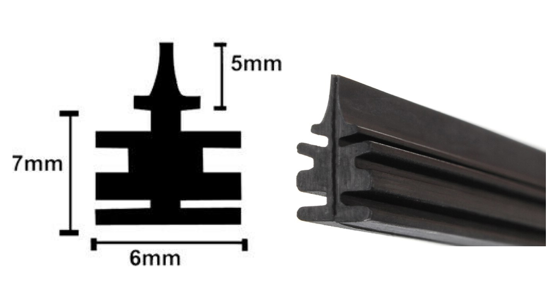 18" / 45 cm Wiper Blade Refill Rubber Replacement Insert, 6 mm, 1pcs