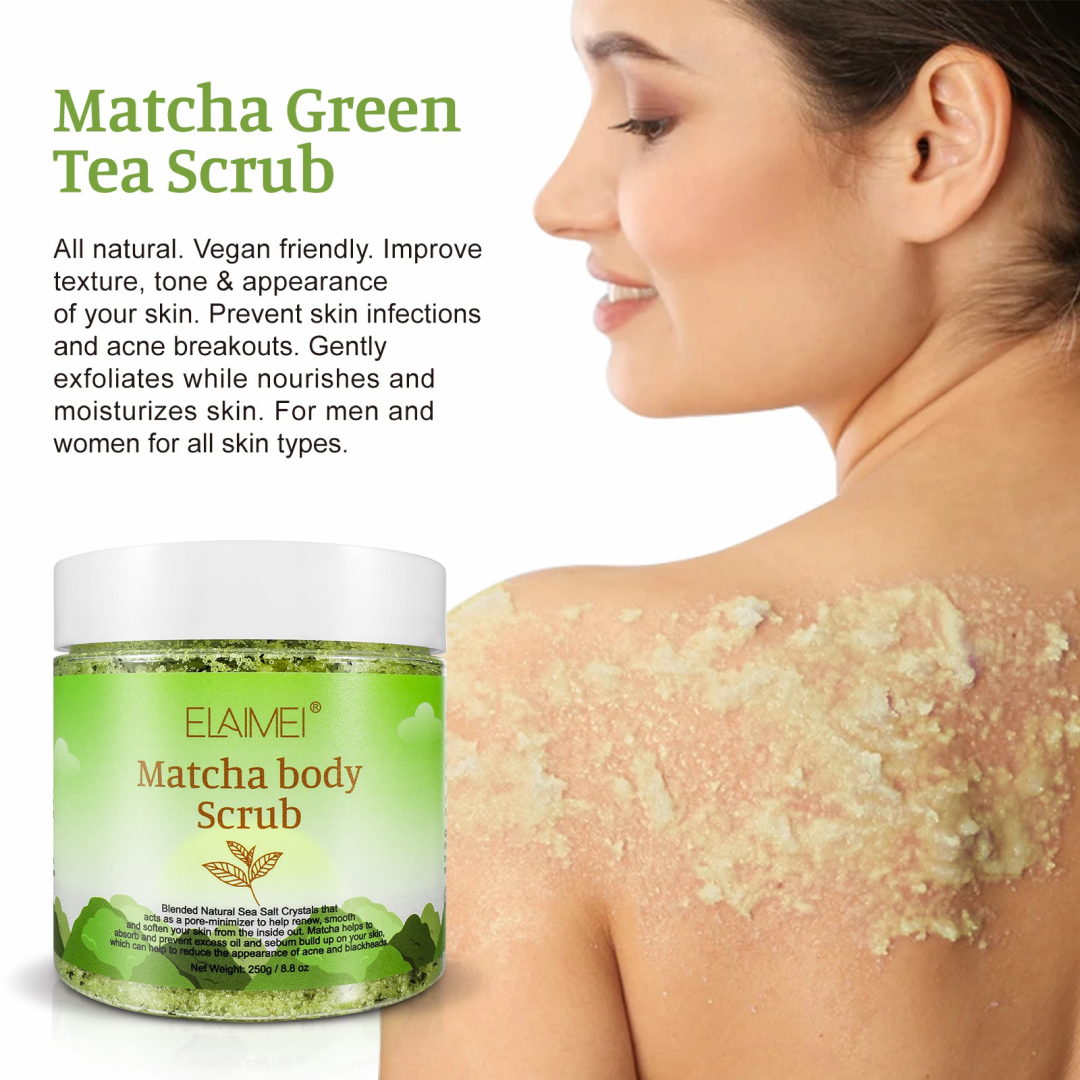 HAVE PERFECT SKIN Elaimei Organic Matcha Body Scrub for Skin Green Tea