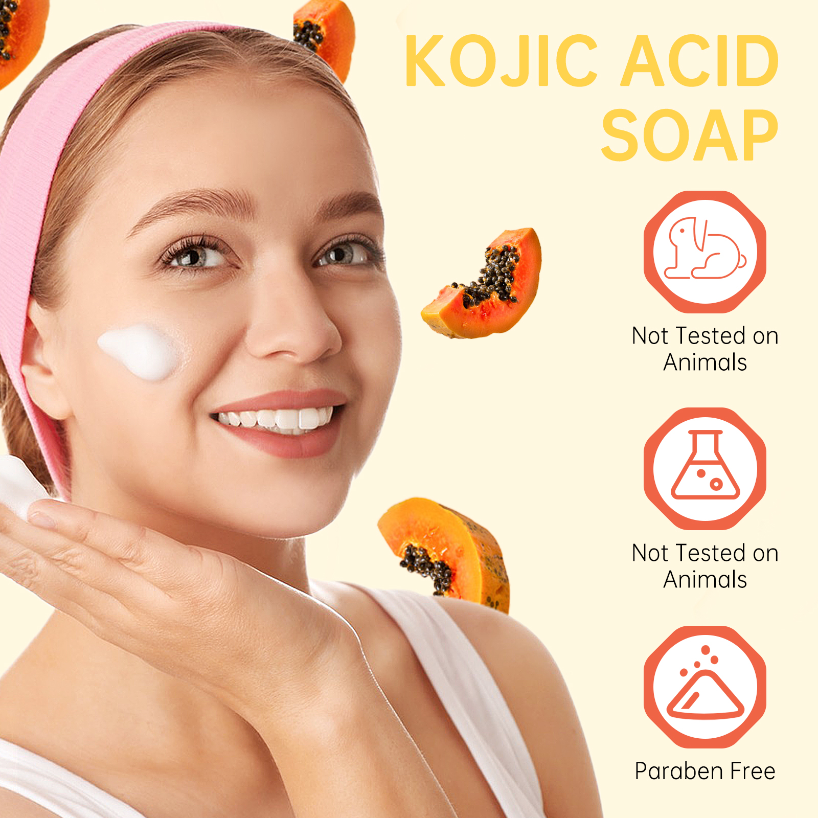 Elaimei Whitening Kojic Acid Soap Facial Bleaching Dark Spot Acne Scars Skin Brighter Lightening Detox Pigmentation Removal Reduce