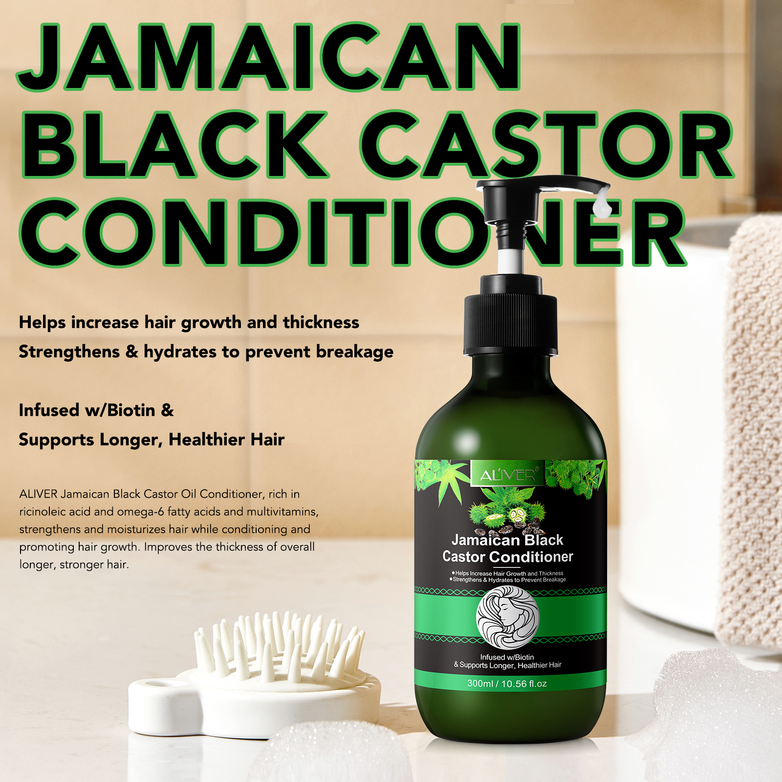 Aliver Jamaican Black Castor Conditioner, 300ml