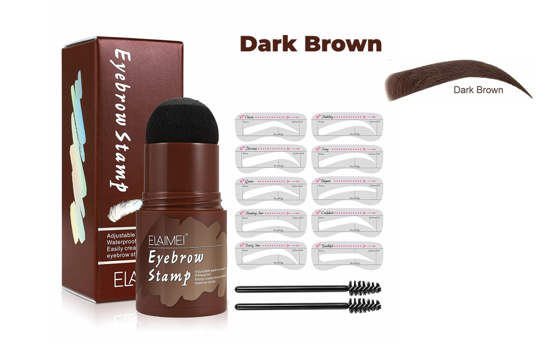 Elaimei Eyebrow Stamp Set, DARK BROWN